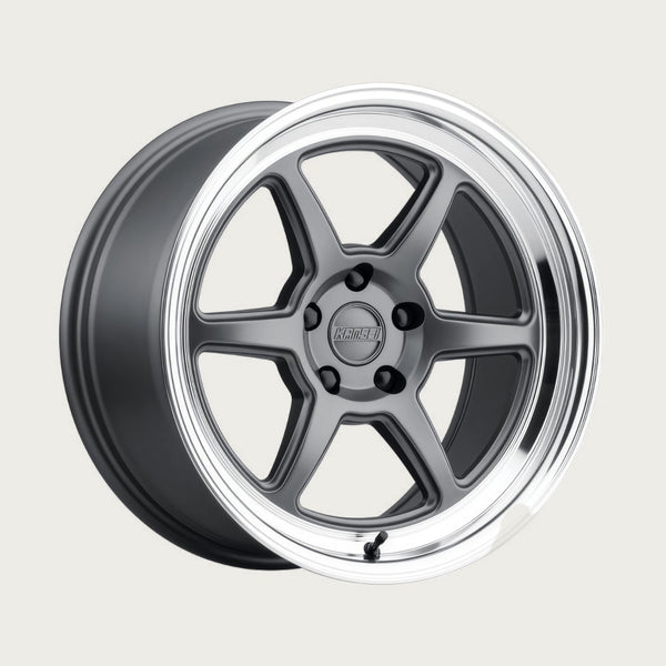 ROKU - Matte Grey with Bright Machined Lip, three-quarter view