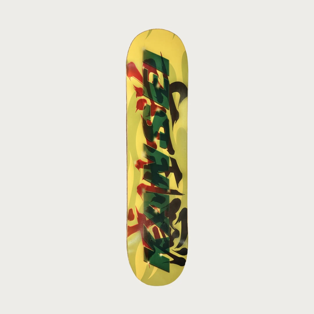 Kansei Yellow/Green SK8 Deck, front