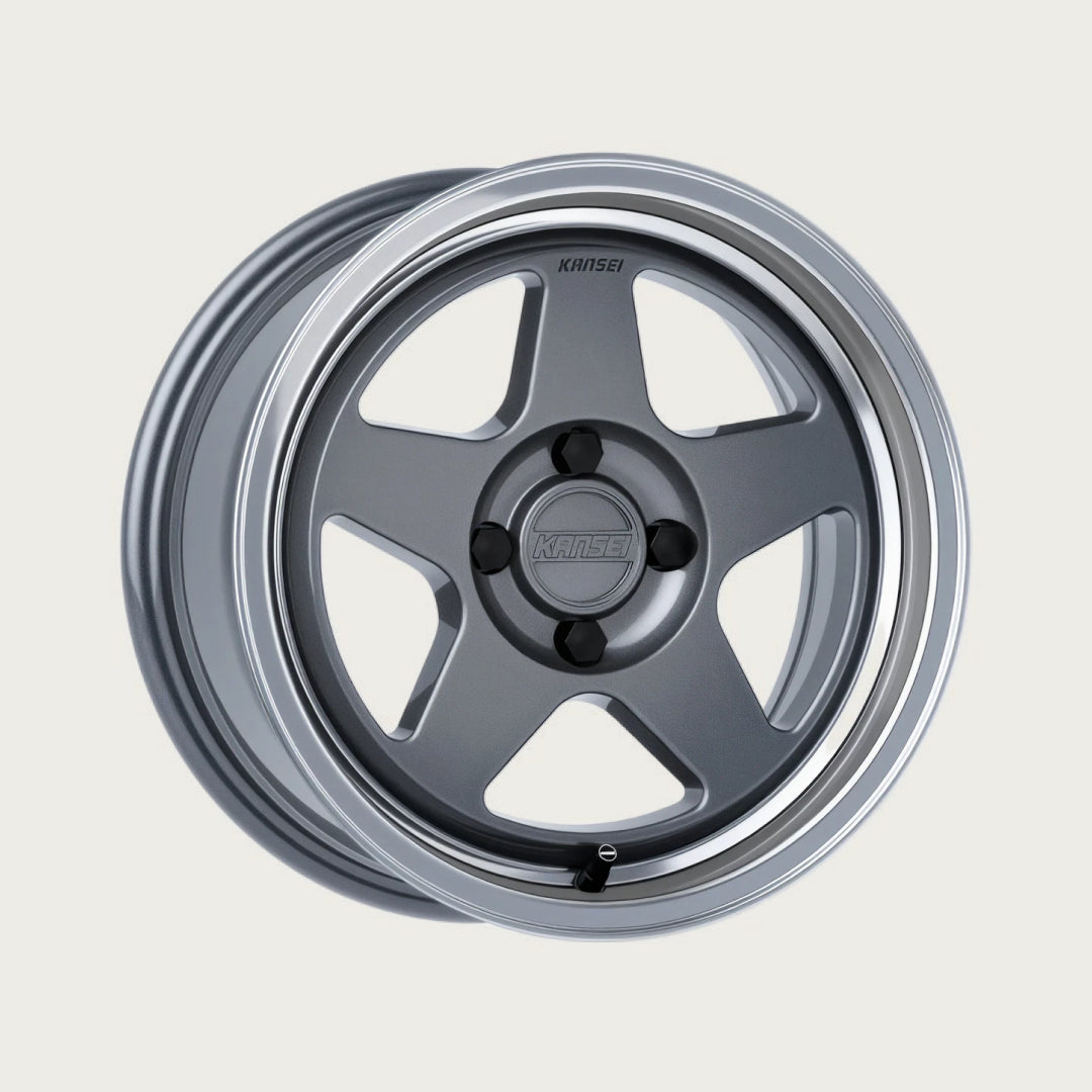KNP 15" - Gloss Gunmetal Machined Lip, three-quarter view