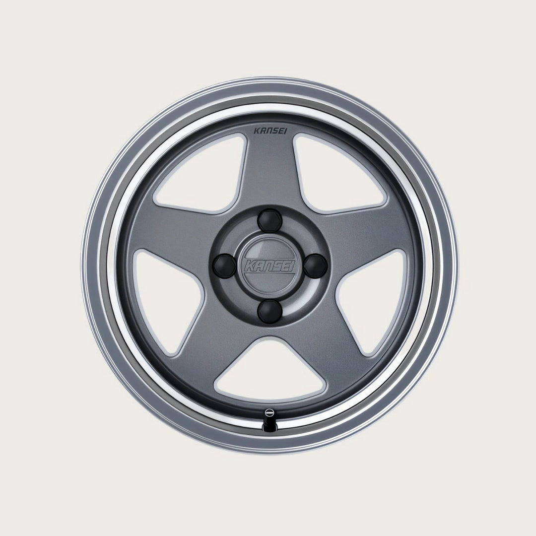 KNP 15" - Gloss Gunmetal Machined Lip, face-on view
