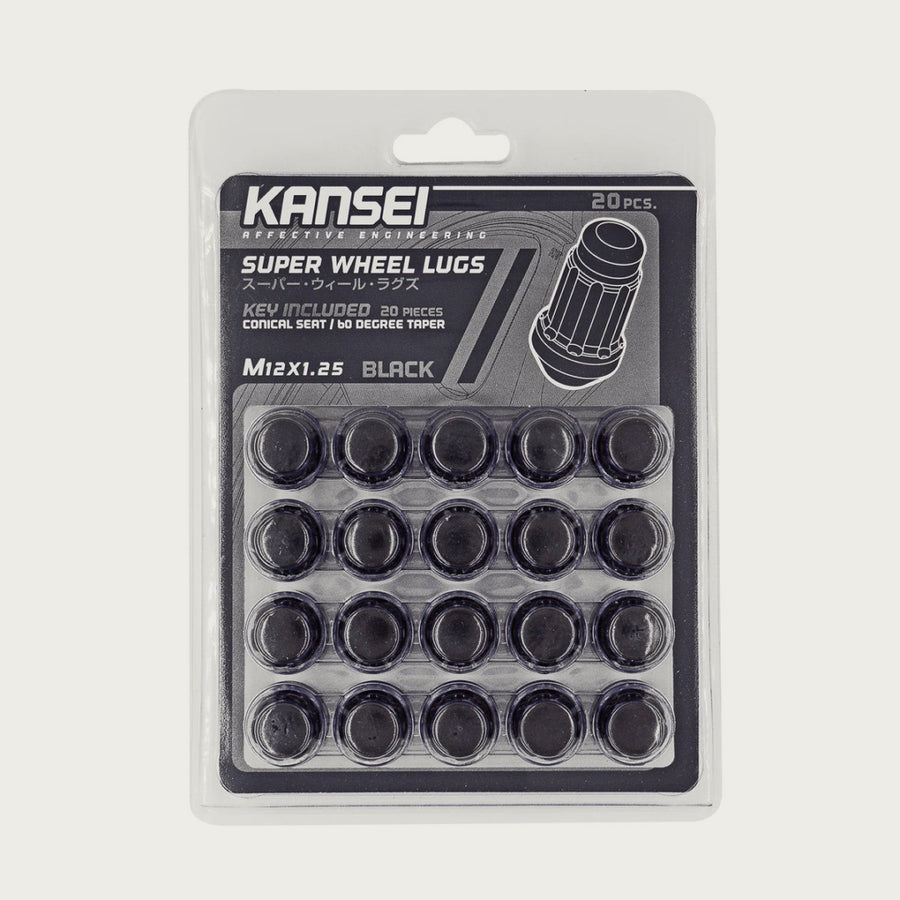 Kansei Spline Acorn Lug Nuts, Black