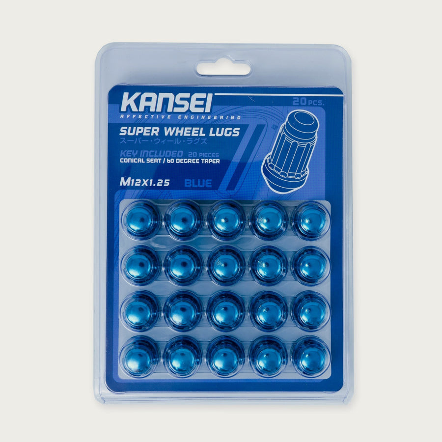 Kansei Spline Acorn Lug Nuts, Blue